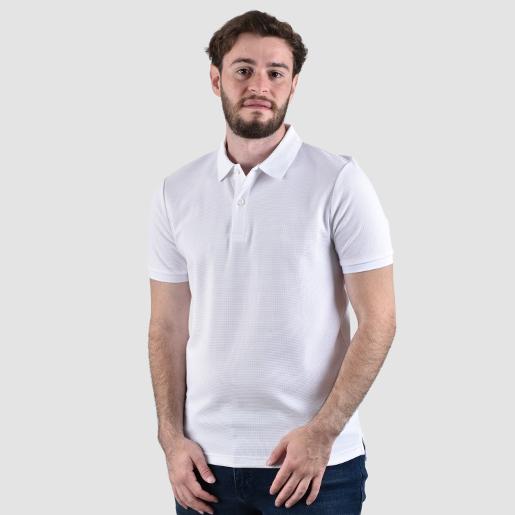 Men's Waffle Embroidery  Solid Polo