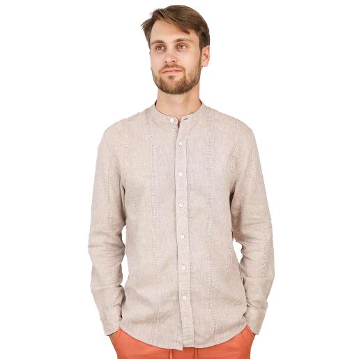 Men's Stand Collar Linen Shirt