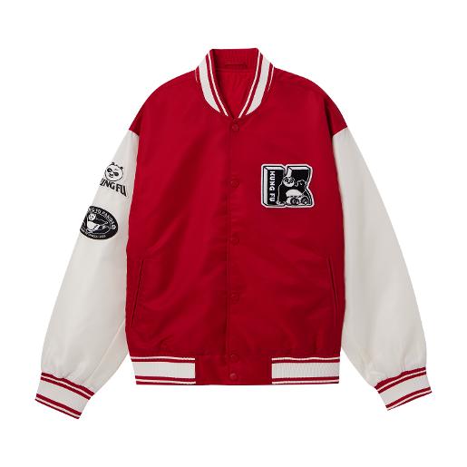 Men's Kung Fu Panda Full Opening Long Sleeve Padded Baseball Jacket Men's Kung Fu Panda Full Opening Long Sleeve Padded Baseball Jacket