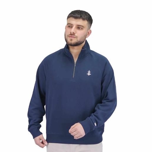 Men's French Terry Mock Neck Hoodie