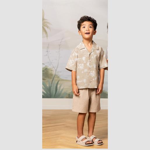 Junior Linen Short  Sleeve Relaxed Fit Shirt Junior Linen Short  Sleeve Relaxed Fit Shirt