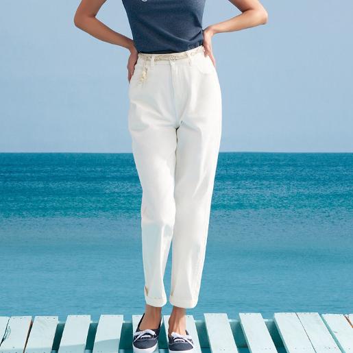 Women's High Waist Relax Taper White Denim Jeans Women's High Waist Relax Taper White Denim Jeans