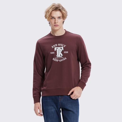 Men's French Terry Crew Neck Printed Sweat Shirt